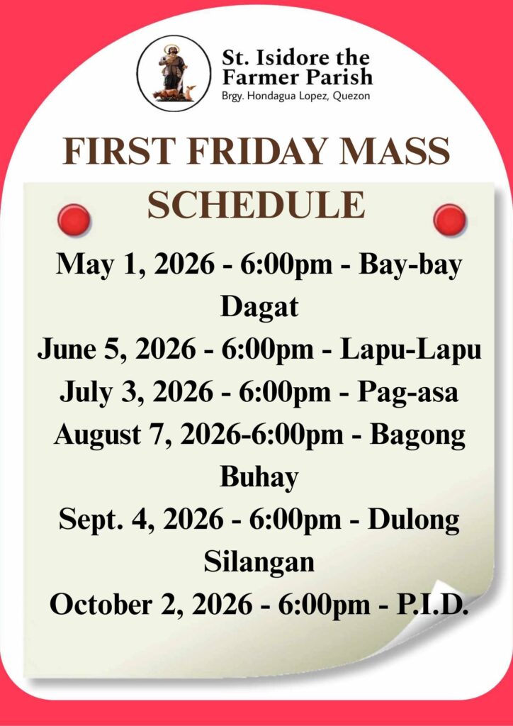 First Friday Mass Schedule 2026